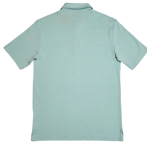 (2) Greg Norman for Tasso Elba Play Dry Polo Blue Tangerine Shark Logo Golf - Picture 6 of 11